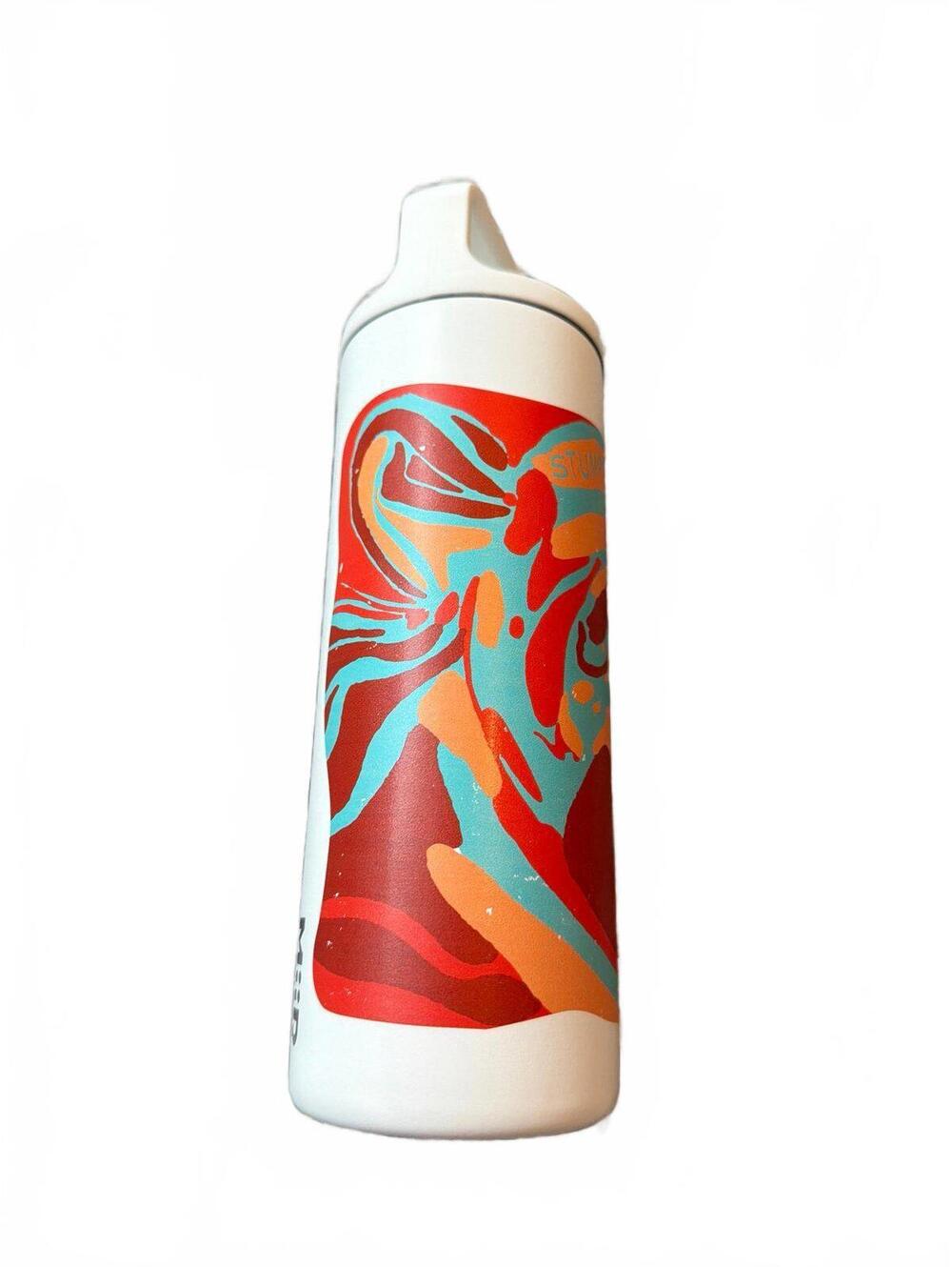 MiiR White Water Bottle 16oz with Colorful Abstract Design
